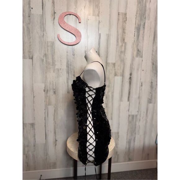 Akira black sequin mini dress size small - Picture 2 of 8